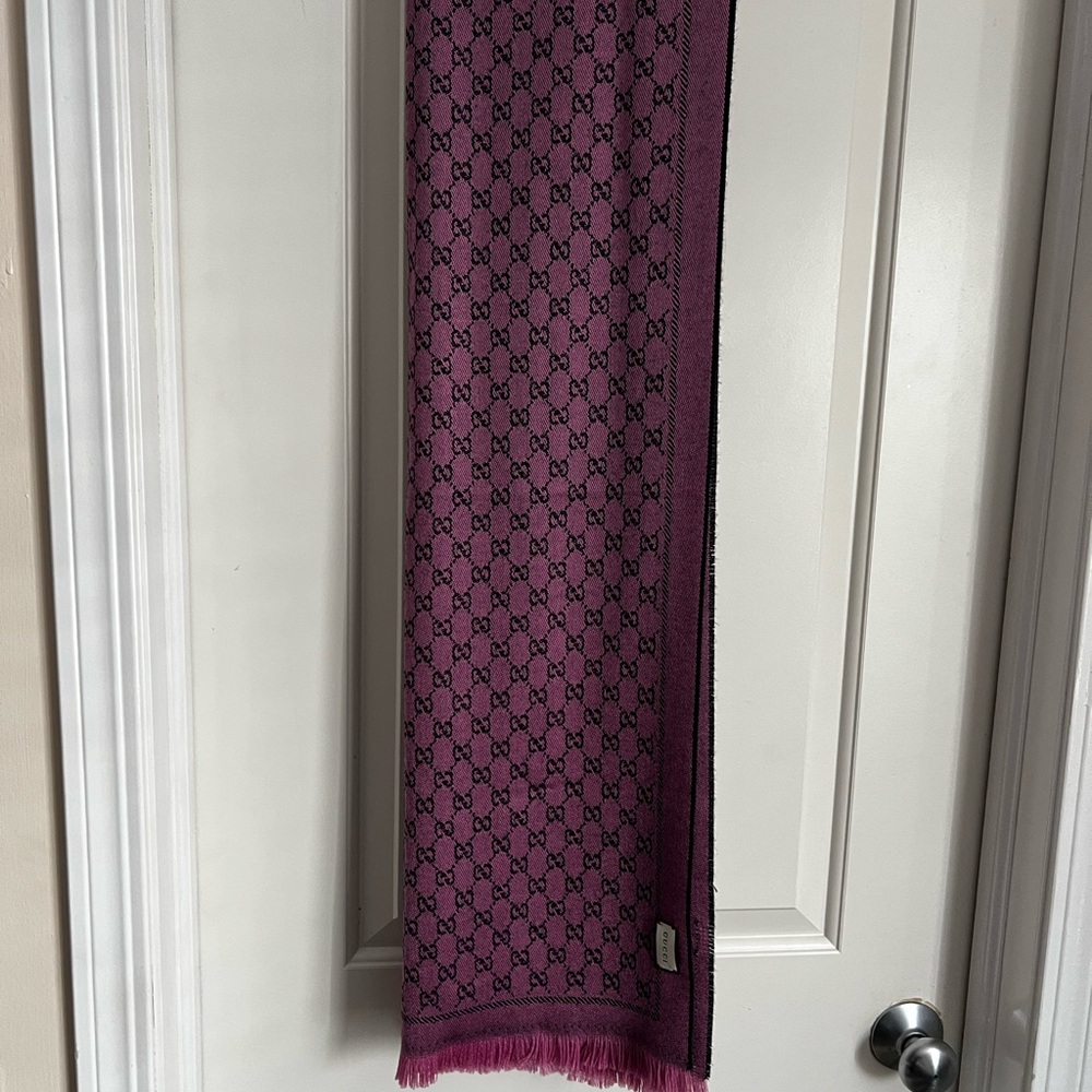 Gucci Wool Gg Patterned Scarf - image 5